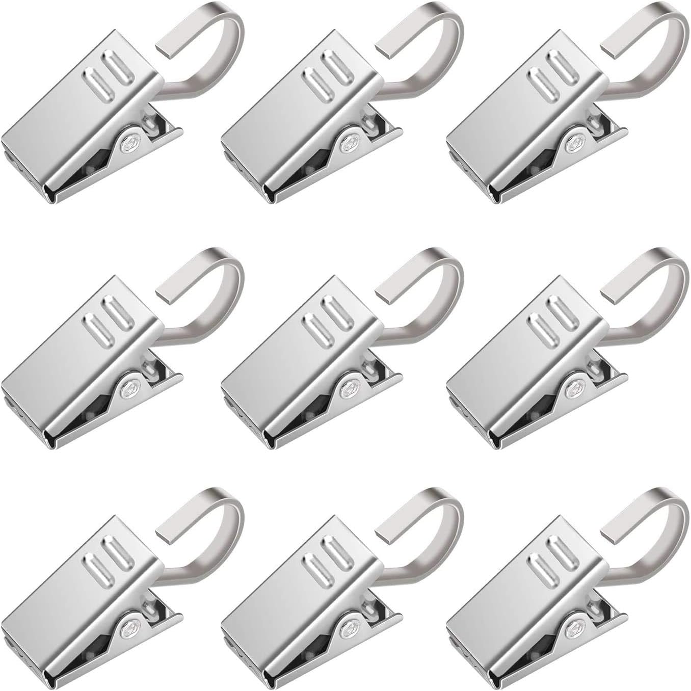24 Pièces Attaches Rideau En Acier Inoxydable Avec Crochets Clips Pour Rideaux De Douche Et Fenetre Fixation Metallique Durable 98651219