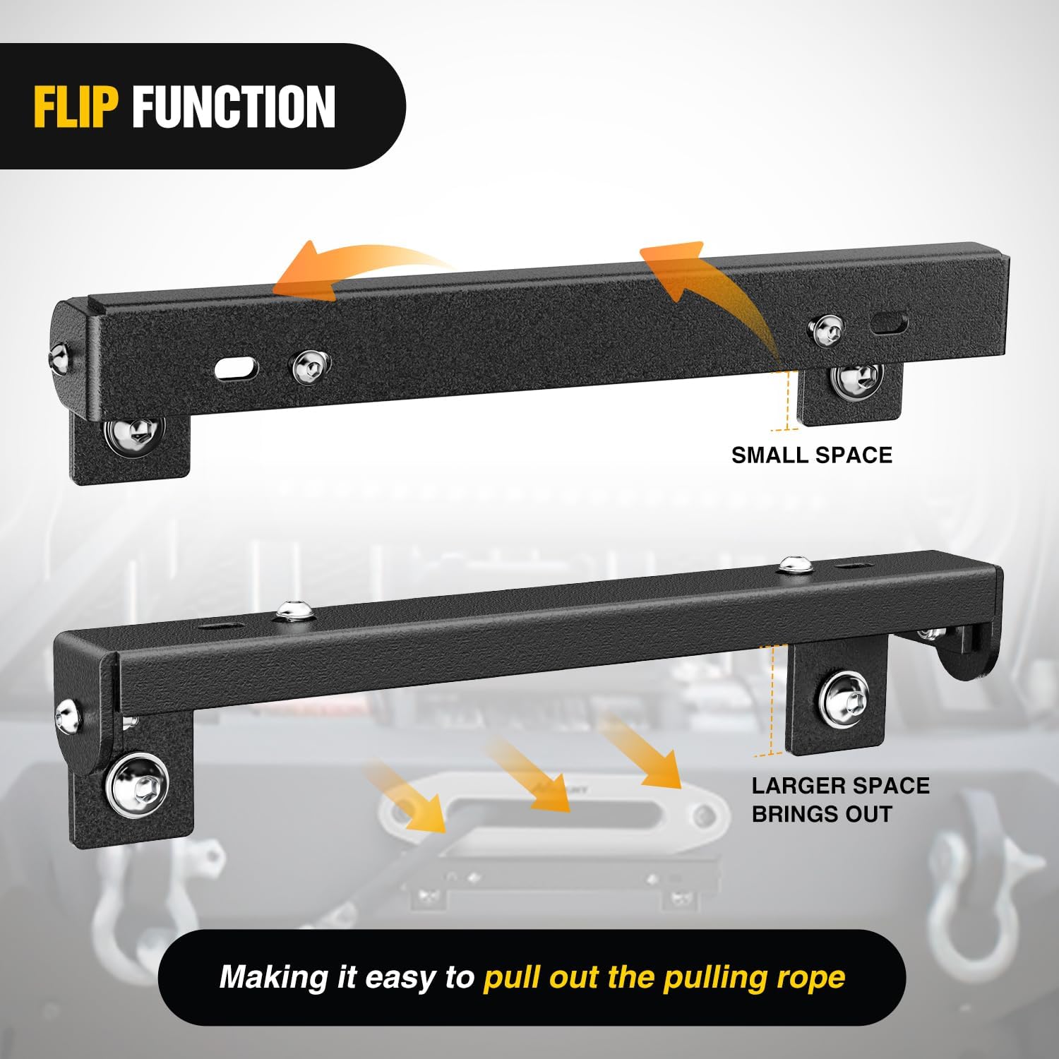 Nilight Universal Flip-Up Plate Frame for 10" Hawse Fairlead Mount Front License Bracket Holder Relocation Bumper Winch Mount Roller Fit for Most Pickup Trucks Off-Road Cars SUVs