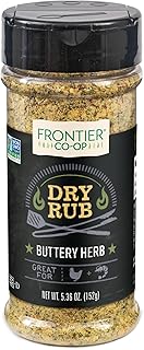 Frontier Co-op Buttery Herb Dry Rub Seasoning, 5.36 oz - Dry Rub for Wings, Poultry, or Shrimp