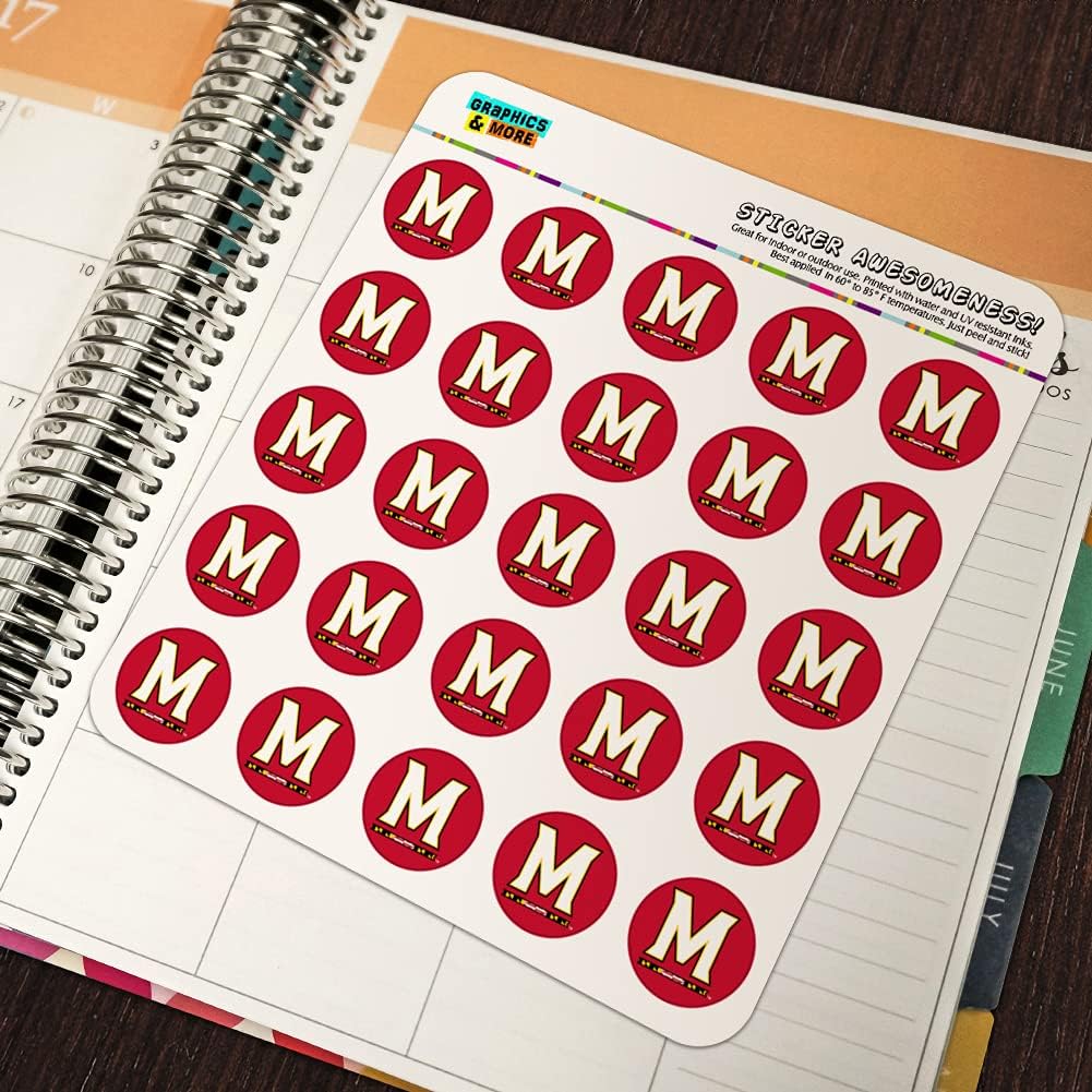 University of Maryland Primary Logo Planner Calendar Scrapbooking Crafting Stickers - Image 5