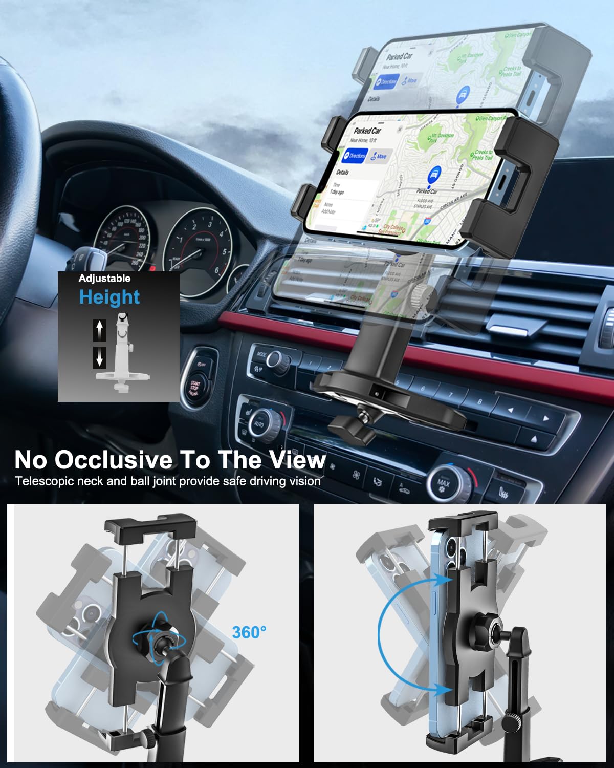 Handyhalterung für Auto CD-Schlitz [Höhenverstellbar] CD-Player Auto Handyhalterung, Universal Ultra Stabile CD Handy Auto Halterung für iPhone 16 15 Pro Max 14 13 12 11 X 8, Android, alle 4,7-6,9