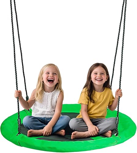 HomGarden Juego de columpio de platillo para árbol de 40 pulgadas, impermeable, redondo, para exteriores, con estructura de acero duradero con