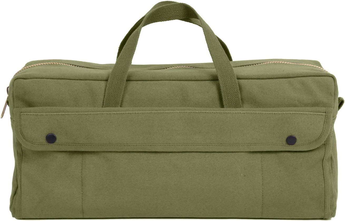 Rothco Canvas Jumbo Tool Bag With Brass Zipper, Olive Drab - Image 3