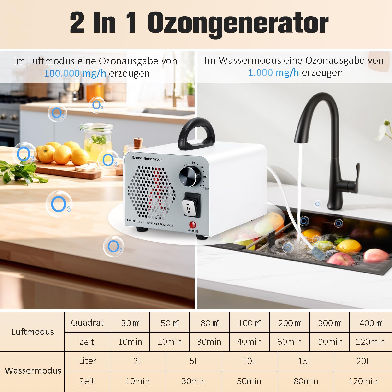 Generator ozonu 2 w 1 100000 mg/h