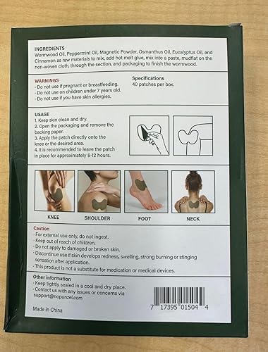 Miniatura 7 de Parches de alivio de rodilla, parches de calor para articulaciones de espalda, hombros y cuello, parches de hierbas para rodilla, adhesivo de