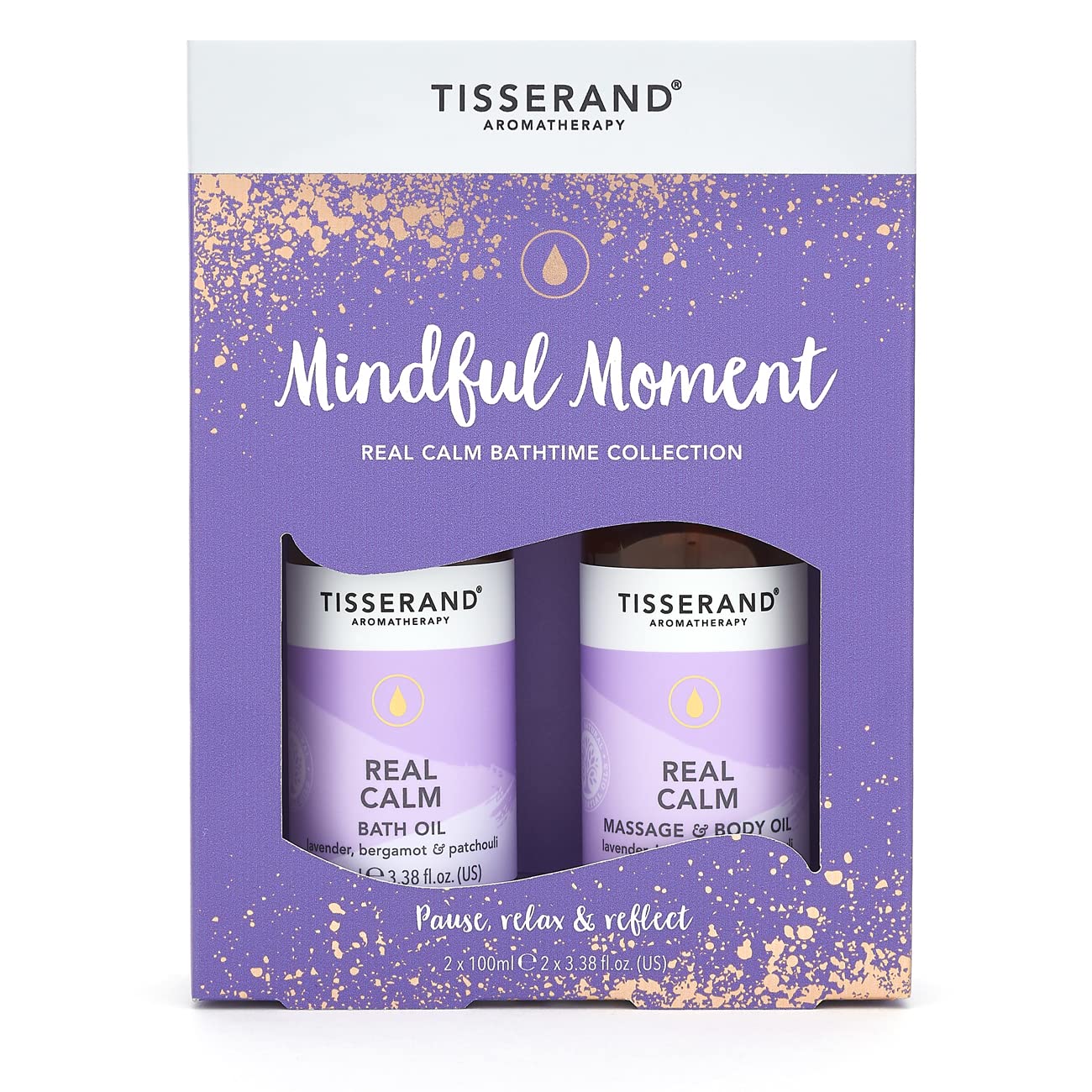TisserandMindful Moment Collection - Real Calm Bath Oil 100ml and Body Oil 100ml