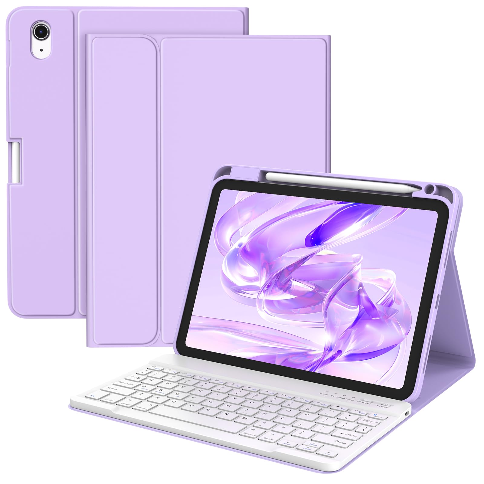 BQSS Funda de teclado para iPad 1011/ª generación (11.9 pulgadas 2022, 11 pulgadas 2025), funda con teclado para iPad 10.9/11 pulgadas, funda con teclado Bluetooth inalámbrico desmontable para iPad de