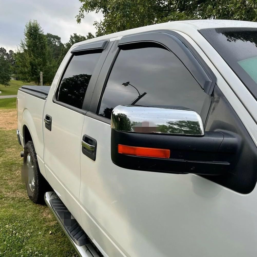 Chrome Top Half Side View Mirror Covers Compatible with For Ford For F-150 2009-2014 2-Door and 4-Door Models, Durable ABS Plastic Waterproof Mirror For Caps, Easy Install Exterior Trim