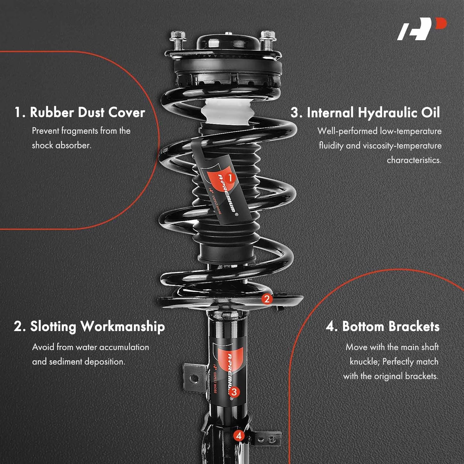 A-Premium Front Complete Strut & Coil Spring Assembly Shock Absorber Compatible with Dodge Journey 2009-2019 - [V6 Engine Models Only]