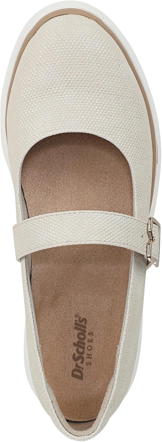 Dr. Scholl's Women's Nice Day Max Jane Mary Jane Flat Off White Smooth 7.5 M - Image 5