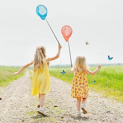 Miniatura 5 de Messar - Juego de 6 redes telescópicas de mariposas, red de pesca extensible, kit colorido para atrapar insectos insectos juguetes exploradores para