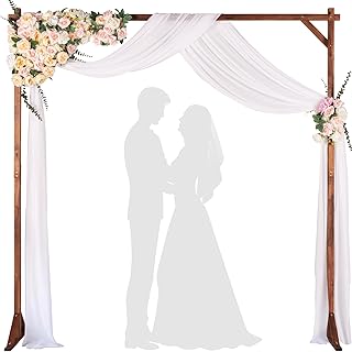 IDZO 7.2FT Wooden Wedding Arch Stand – Acacia Wood Garden Arch, Wedding ...