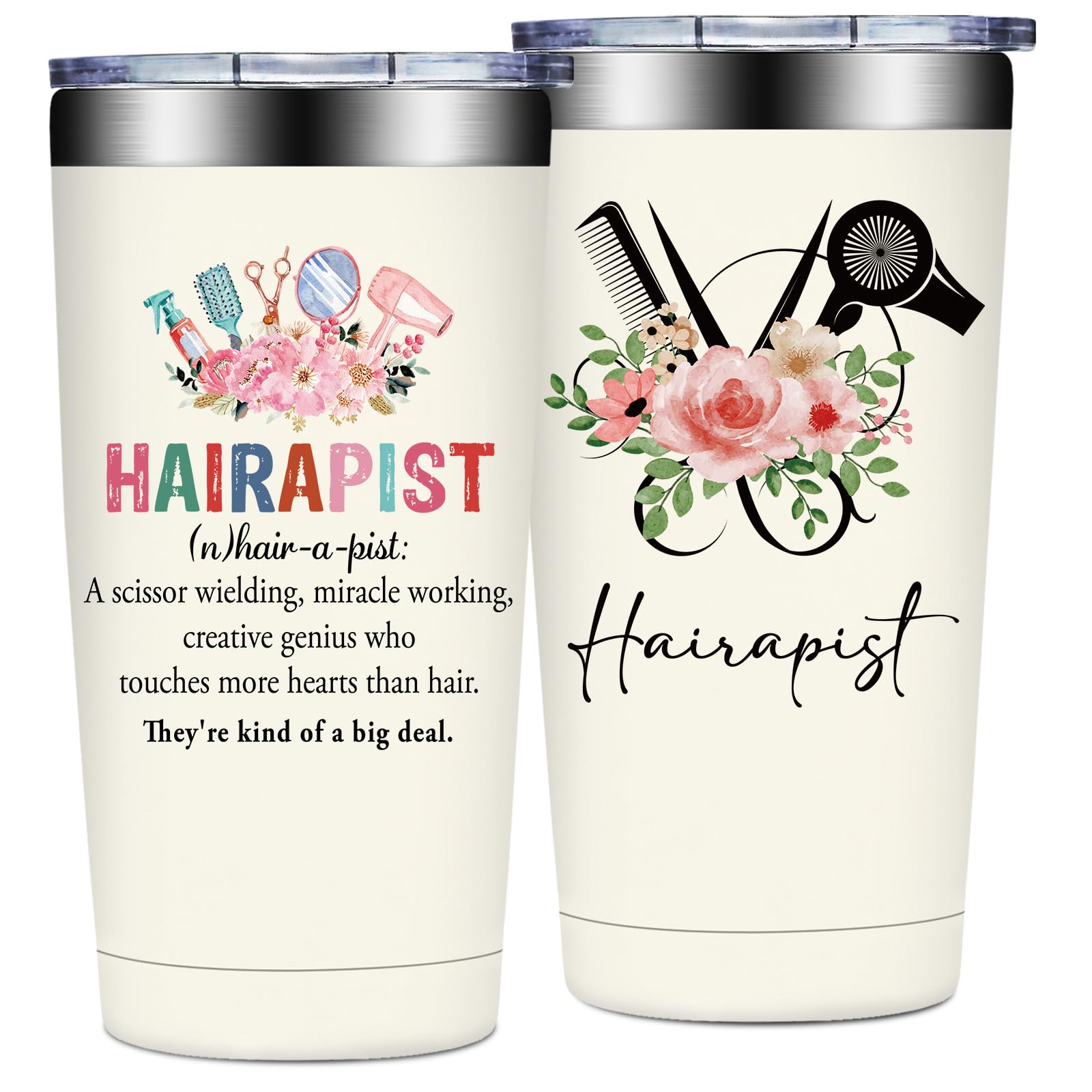 Hair Stylist Gifts - Hairdresser Gifts for Women - Birthday, Appreciation, Christmas Gift for Hairstylist Women - Hairapist Tumbler Cup 20 oz