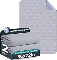 Vista 12 de Almohadillas de incontinencia impermeables reutilizables para cama de incontinencia lavables, 8 tazas de absorción, protector de colchón