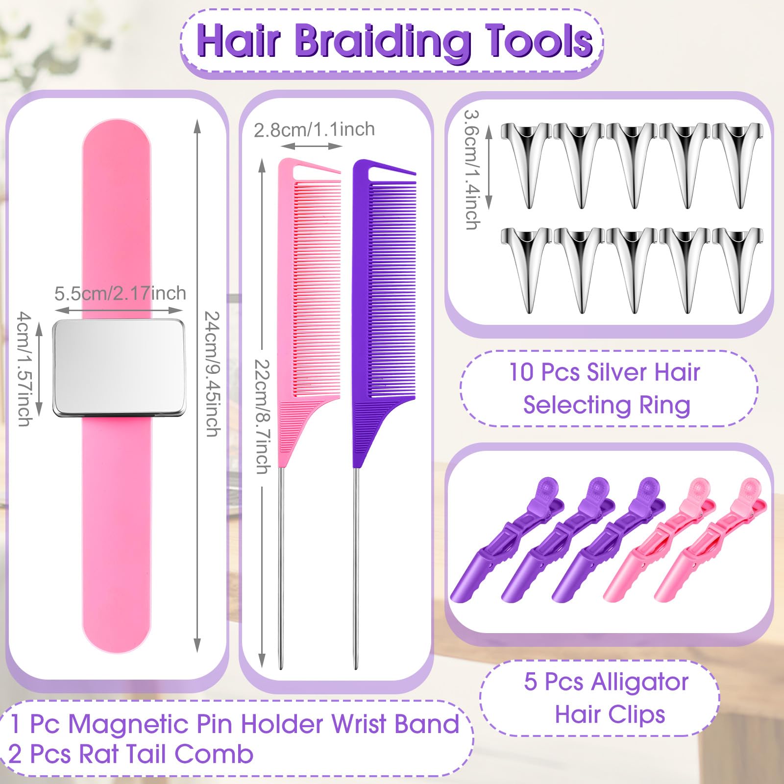 Juexica 19-Piece Hair Braiding Rack and Styling Tool Set