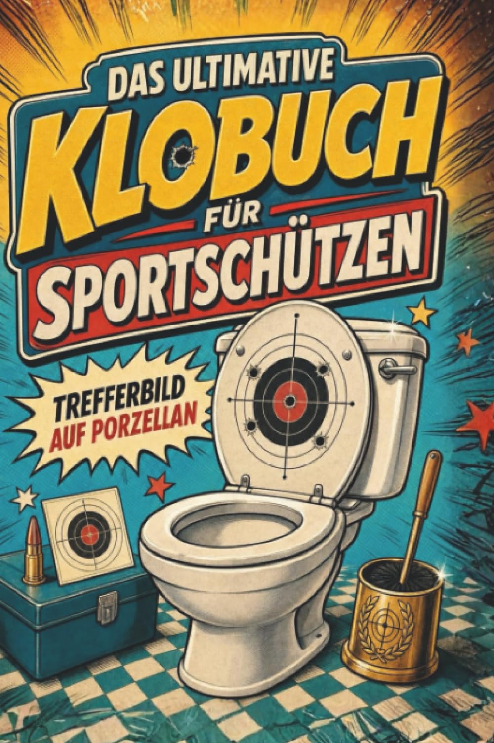 Das ultimative Klobuch für Sportschützen: Trefferbild auf Porzellan. Lustiges Geschenk für Fans von Sportschießen, Zielscheiben und Trefferbild