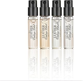 Leather Vintage Label Discovery Set by Tru Western, Set of 4, Including Leather No. 1, No. 2, No. 3, and No. 4, Masculine Fragrance Gift Set