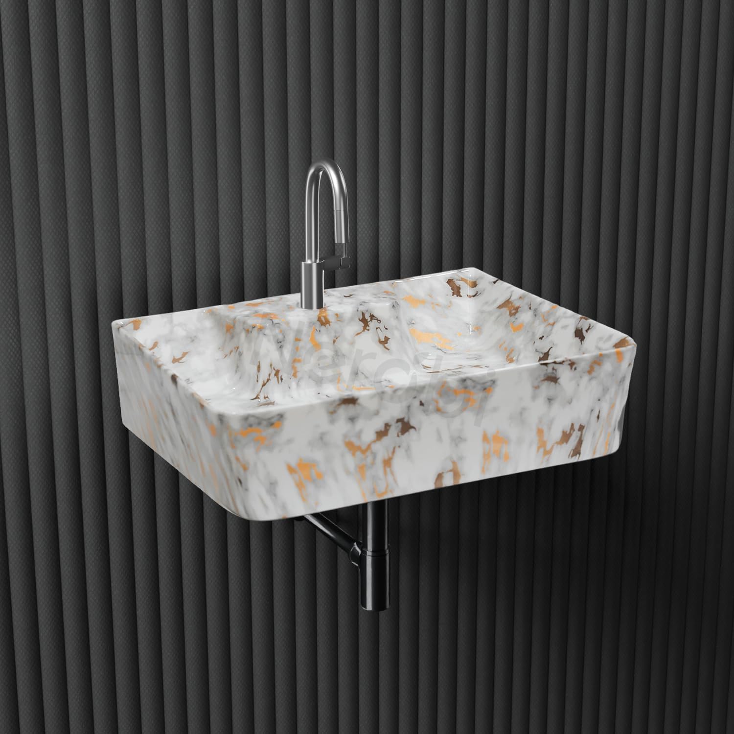 Designer Ceramic Table Top Wash Basin For Bathroom | Wall Hung Washbasin | Wall Mounted Bathroom Sink | Wash Basin For Restaurant, Hotel (16 x 12 x 5 Inch)