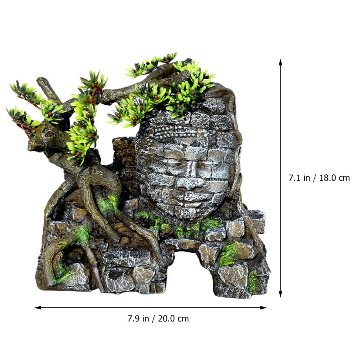 Ornement D'aquarium en Résine Décor Paysager Bouddha Simulation Grotte Cachée Abri à Poissons Décoration Intérieure Aquarium Eau Douce