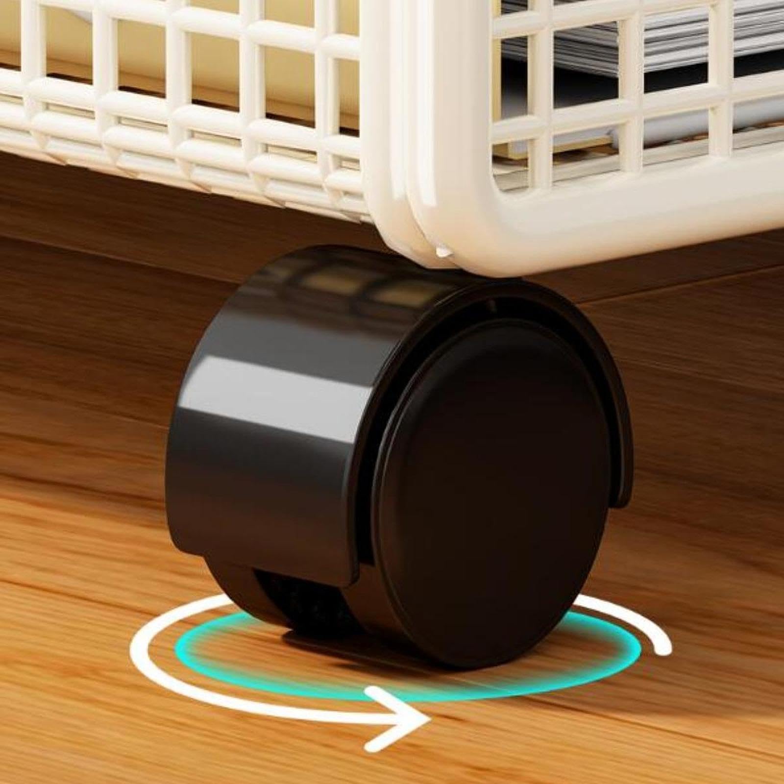 rockible Carrello Porta Libri con Ruote, Organizer per Documenti Sotto La Scrivania, Carrello Portaoggetti Multiuso, Libreria Mobile per Dormitorio, 2 Strati