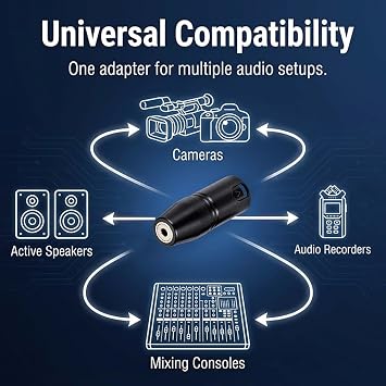 3.5mm to XLR Adapter, 2 Packs XLR Male to 3.5mm Audio Adapters Metal Stereo TRS Mini-Jack Female-to 3-Pin Male Microphone Adapter Audio Converter for Camcorders, Recorders, Mixers, Black
