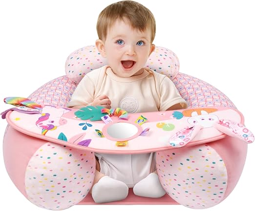 Alaoo Alaoo Siège de Sol Gonflable pour Bébé avec Support Dorsal, Rose