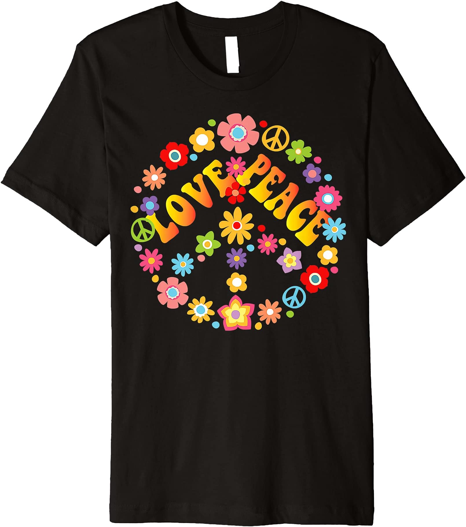 PEACE SIGN LOVE T Shirt 60s 70s Tie Dye Hippie Costume Premium T-Shirt