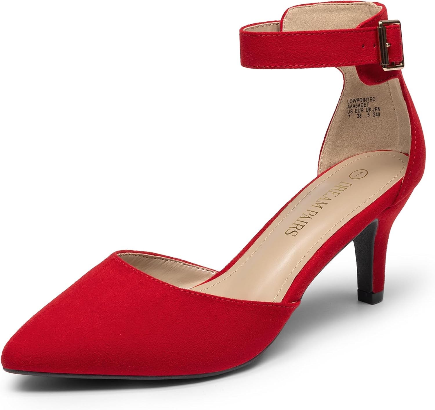 DREAM PAIRS Kitten Heel Low Heel for Women Closed Pointed Toe Pumps Wedding Party Sexy Dress Shoes Lowpointed