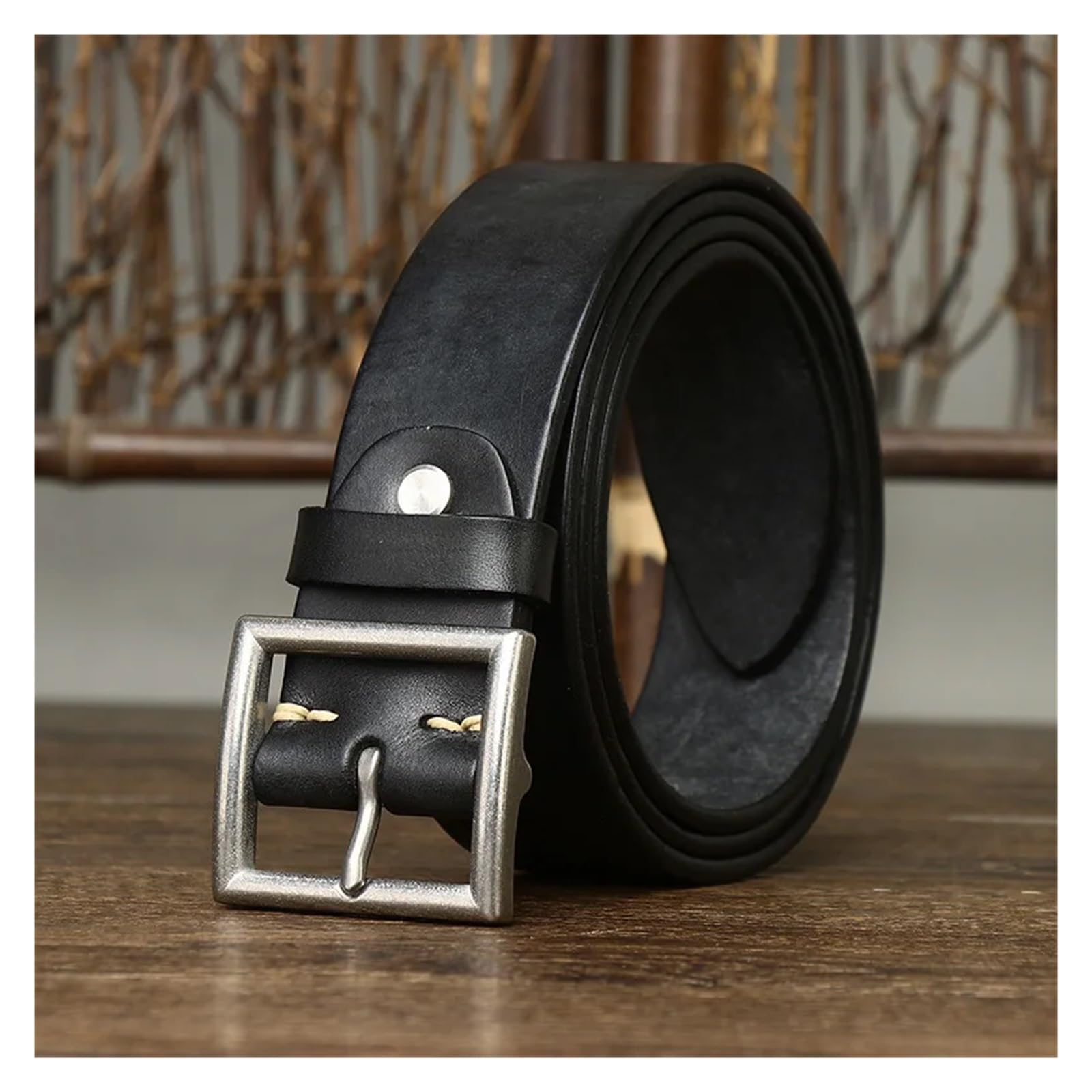 3.8CM prawdziwa skóra bydlęca luksusowy pasek męskie paski Cowskin Retro Vintage klamra ze stali nierdzewnej pasek męski