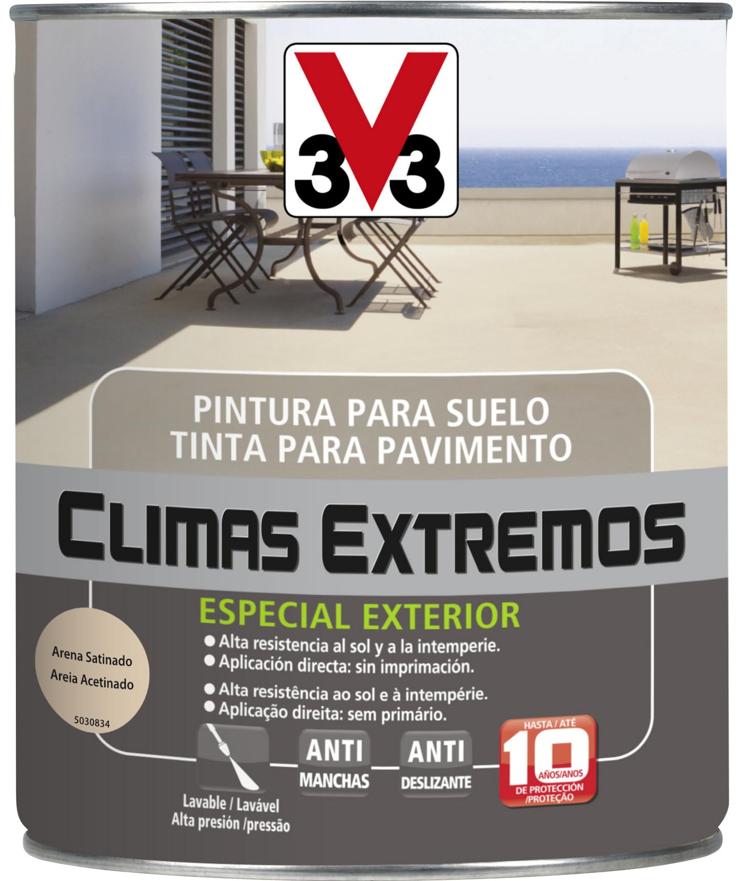 V33 PINTURA SUELOS CLIMAS EXTREMOS SATINADO ARENA 0,5L