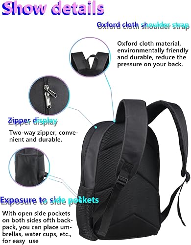 Miniatura 4 de Ikh Mochila de baloncesto unisex Mochilas deportivas de gran capacidad Bolsas de viaje ligeras Black6-One Size, Black6