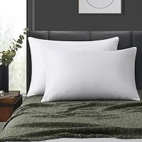 Vista 1 de Juego de 2 fundas de almohada 100% algodón con cremallera, tamaño estándar, supersuaves y transpirables, fundas de almohada con cremallera, fundas