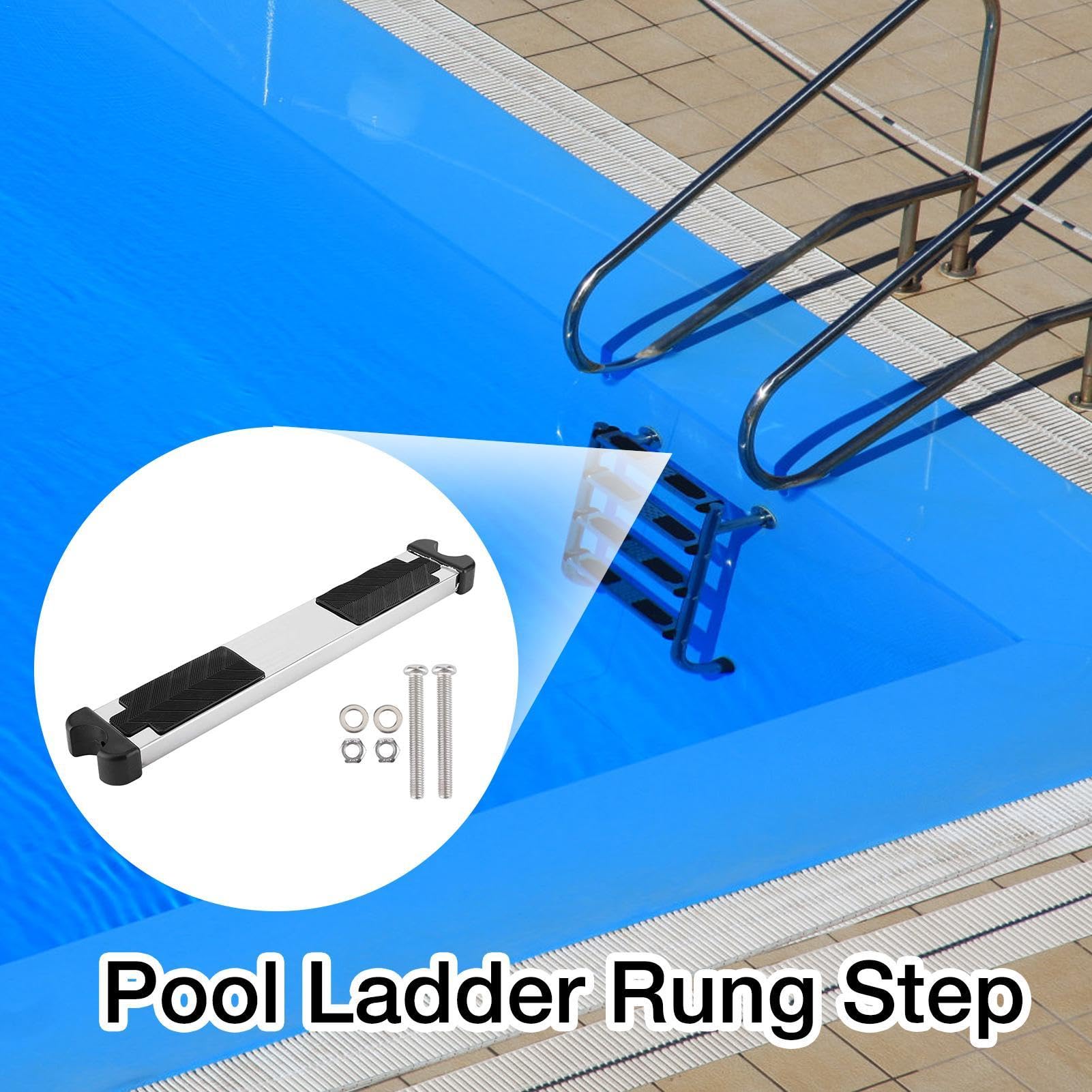 Marche de rechange pour échelle de piscine en acier inoxydable, échelons de rechange pour échelle de piscine, échelons de piscine avec vis de rechange, pédales de piscine pour accessoires de rechange