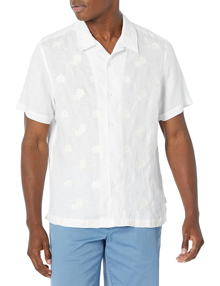 シャツ IONSEOUL Morris Linen Short Sleeve Shirt JE1289 Amazon.com: GUESS Men's Short Sleeve Island Linen