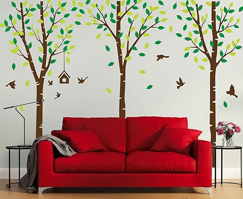 Miniatura 6 de Calcomanías de pared de árbol de la selva gigante para niños, calcomanías de pared para niños, calcomanías de árbol para paredes de guardería,