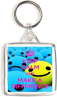 Keep Calm and Make a Difference - Square Keyring