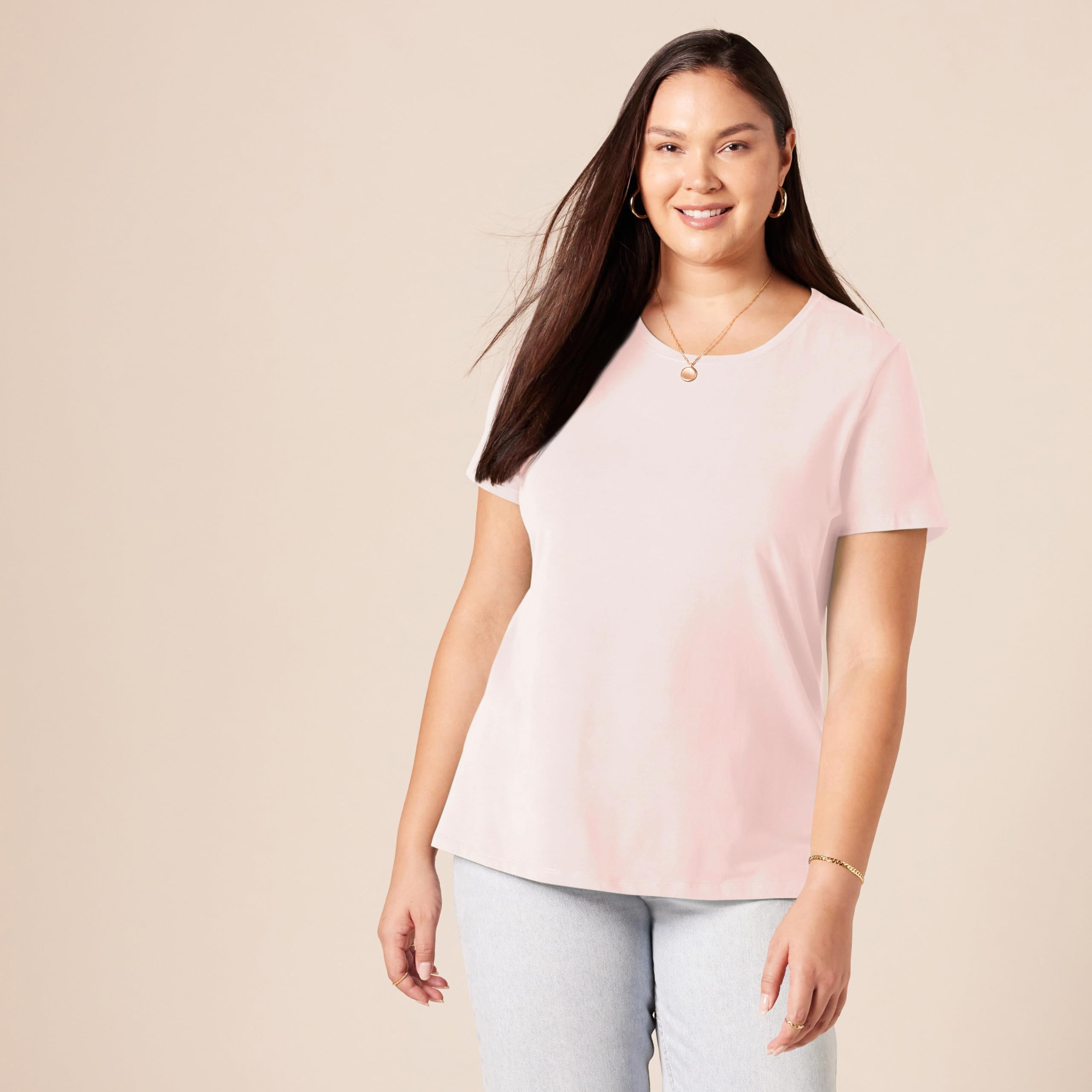 Amazon Essentials Women's Regular-Fit Short-Sleeve T-Shirt (Crewneck and V-Neck Options), Multipacks — view 120