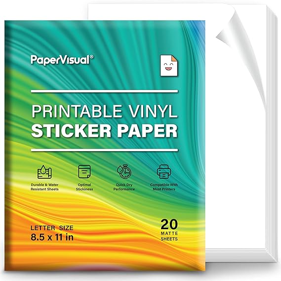 PAPERVISUAL Printable Permanent Vinyl Paper 20 Sticker