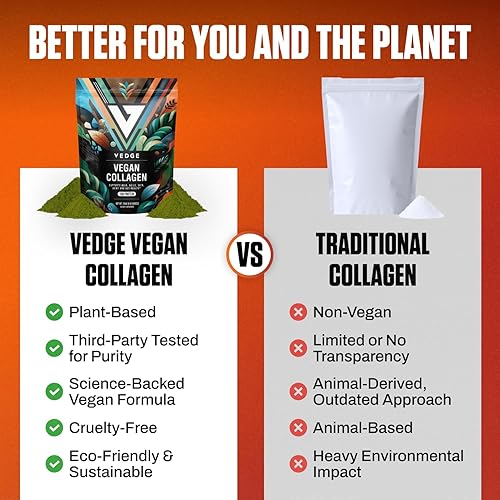 Miniatura 4 de vedge Vegan Collagen Powder - Plant-Based Collagen Supplement for Hair, Skin, Nails, Joint & Gut Health. Collagen Peptides