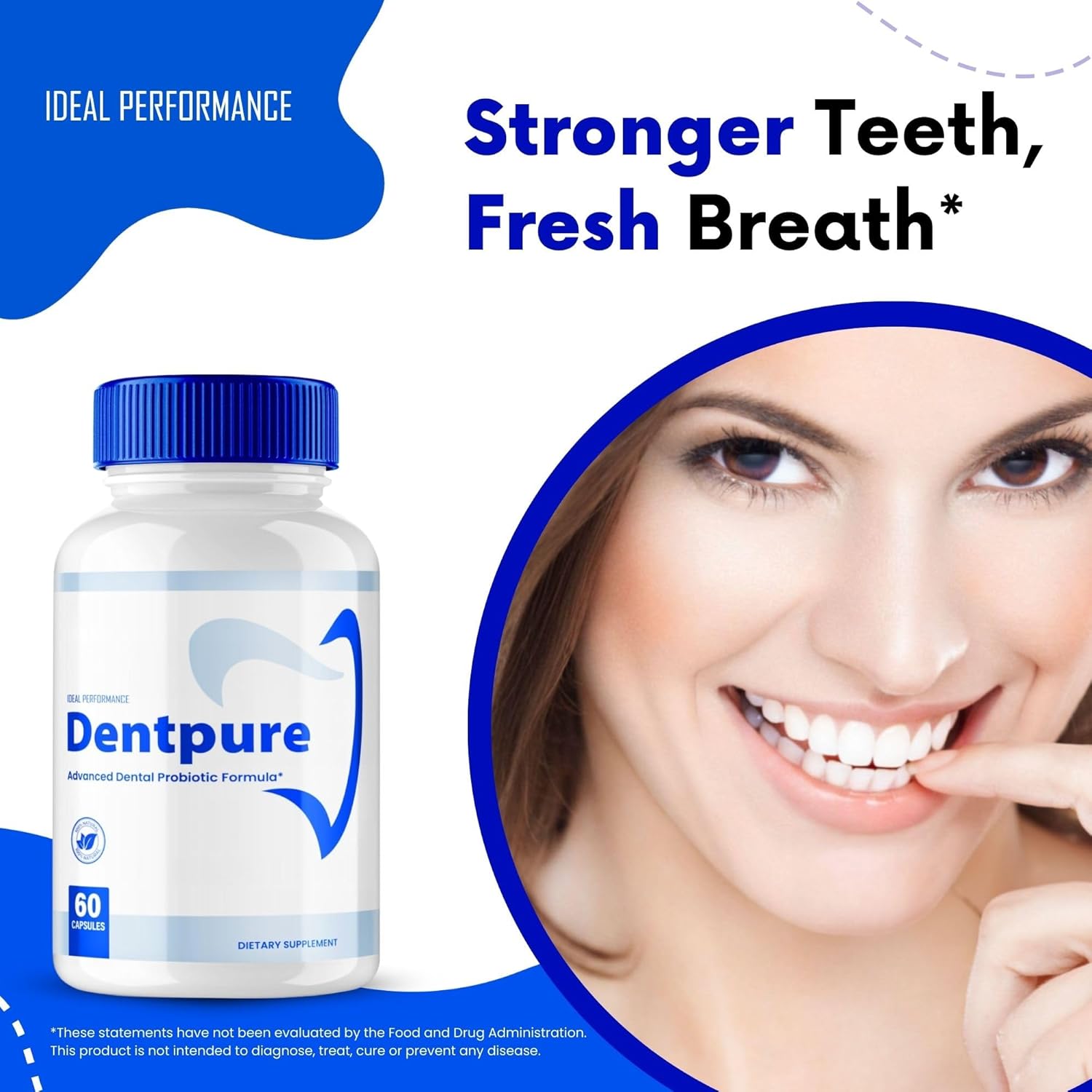 Dentpure Oral Probiotics for Teeth and Gums Capsules, Dentpure Supplement Pills - Maximum Strength, Advanced All Natural Probiotics for Fresh Breath Dental Wellness, Dent Pure Reviews (60 Capsules)