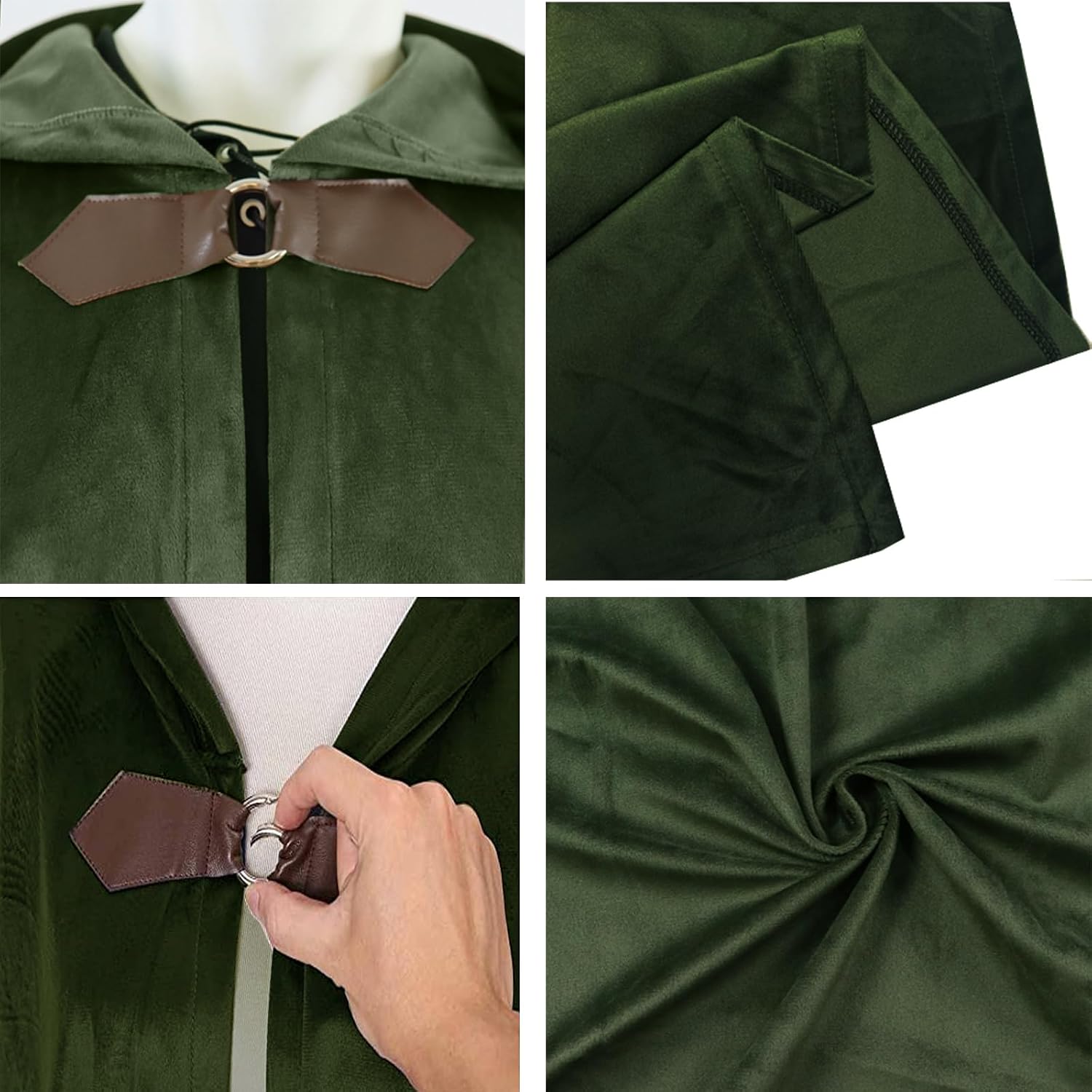 Medieval Velvet Hooded Cloak -Renaissance Hooded Cloak Halloween Costume Medieval Hobbit Halloween Costume Cape