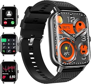 Smart Watch (Make/Answer Call) Sleep Monitoring Watch with Blood Pressure Heart Rate 100+ Sports Modes IP67 Waterproof Smartwatch for Women Men Android Phones with Step Counter