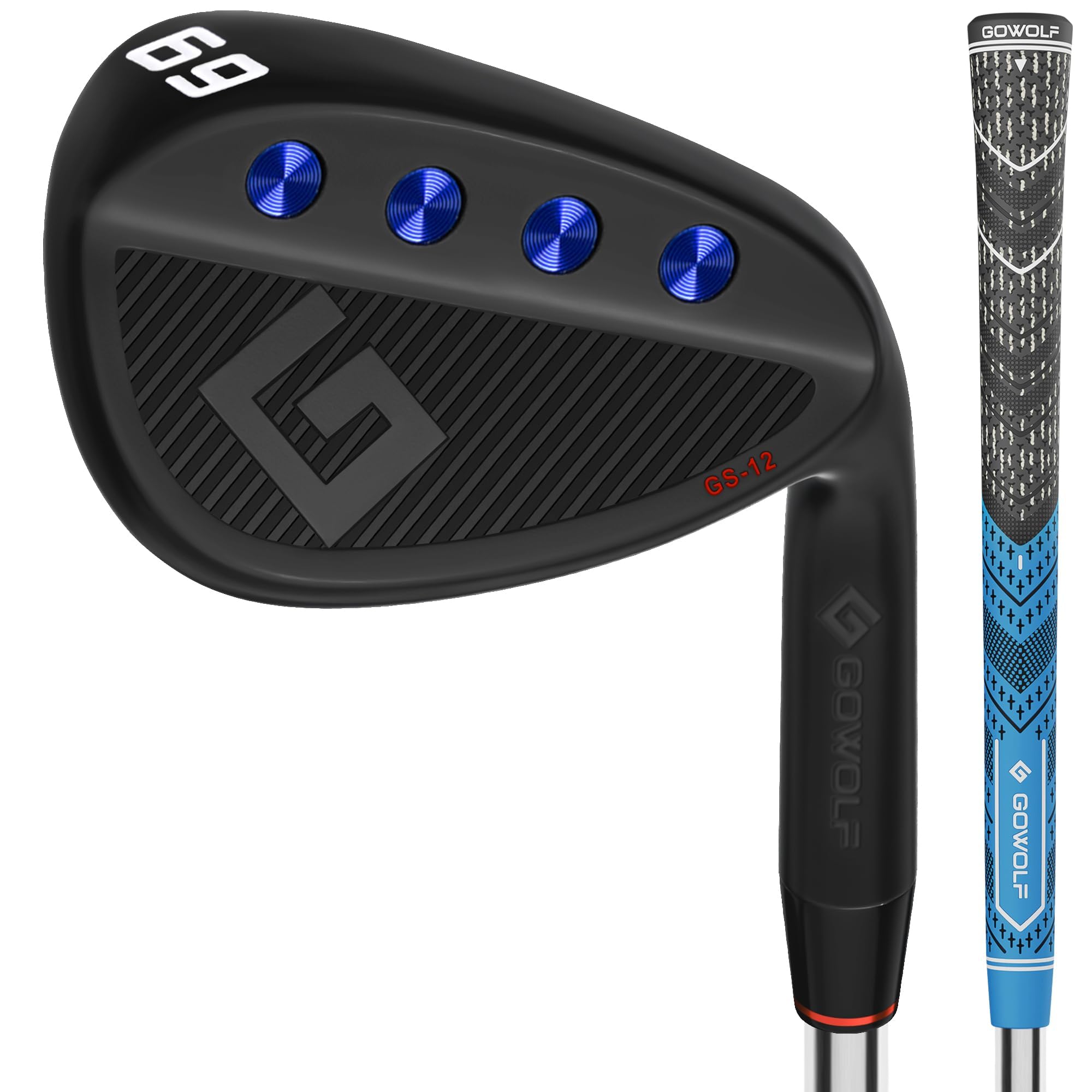 Gowolf 69 Degree Wedge Right Hand - Premium Forged Full Face Golf Wedges for Men, Golf Gap Wedges Sand Wedge Lob Wedge, Golf Clubs CNC Milled Face for More Spin - Great Golf Gifts (Black 69 Degree)