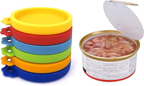 Miniatura 6 de Comtim Tapas para latas de comida para gatos, tapas de silicona para latas de comida para mascotas pequeñas de 3 onzas (múltiples)