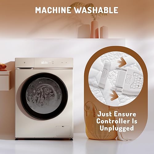 Miniatura 9 de Degrees of Comfort - Cubrecolchón térmico tamaño King  Calentador de cama eléctrico con dos controladores, 6 niveles de calefacción, apagado