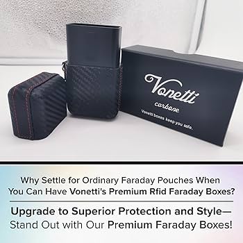 Carbon Zone Faraday Key Fob Protector Carbon Fiber Car Key Shielding Bag For RFID Signal Blocking Anti-Theft Accessory For RFID Blocking Car Key Pouch Anti-Theft Car Security Cage