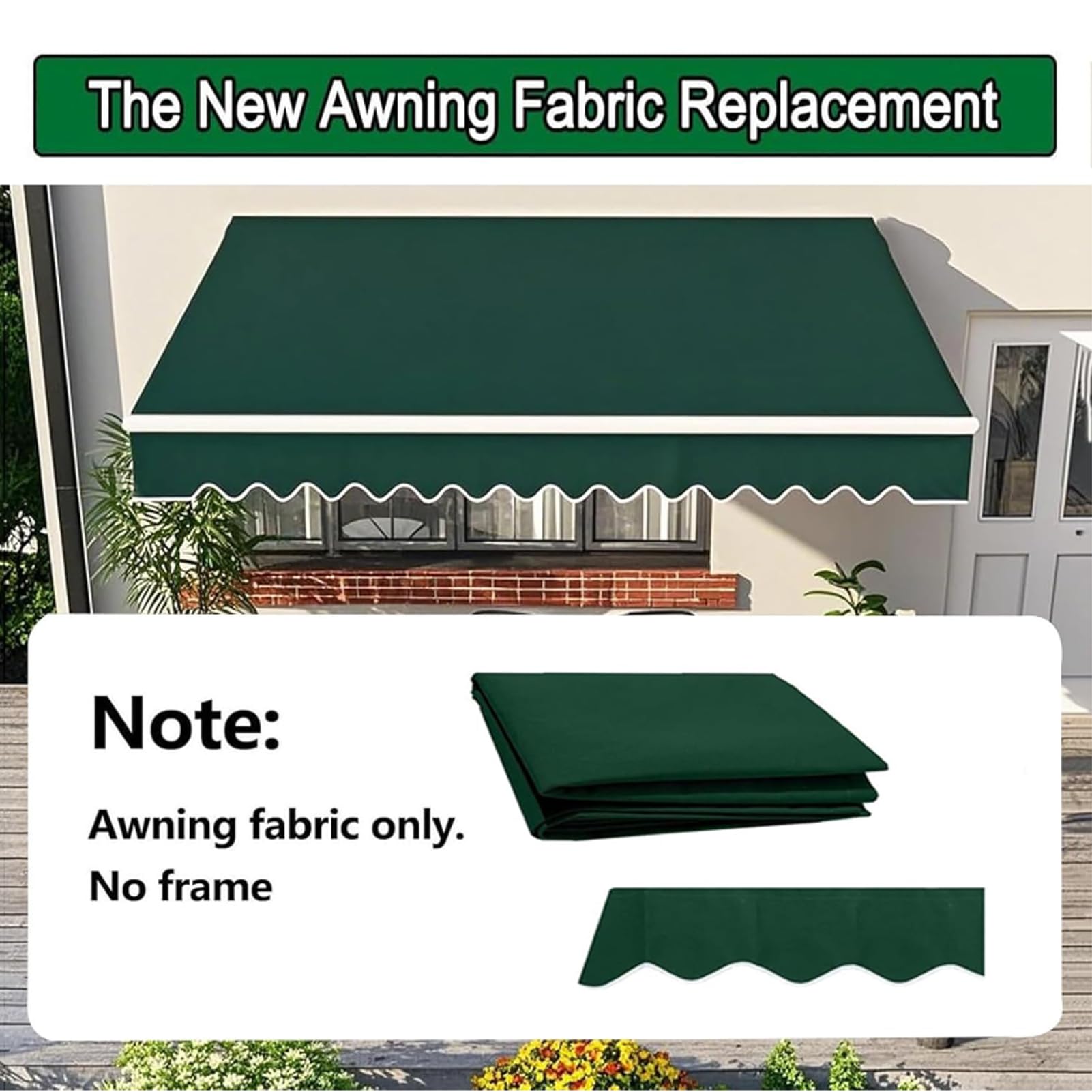 Tissu De Remplacement pour Auvent De Terrasse, Store Banne Manuel Tissu De Rechange pour Store Banne en Polyester Toile D'auvent Couverture D'auvent Protection Solaire Imperméable (Yellow, 200x150cm)