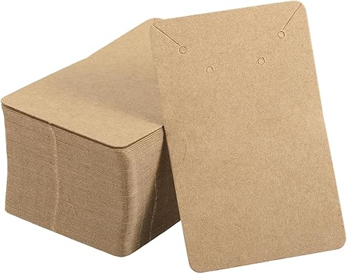 PATIKIL Tarjetas de exhibición de aretes, paquete de 100 unidades de papel para aretes, collares, etiquetas en blanco, cartón rectangular para