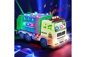 4D LED Light and Music Garbage Truck Toy for Kids - Automatic...