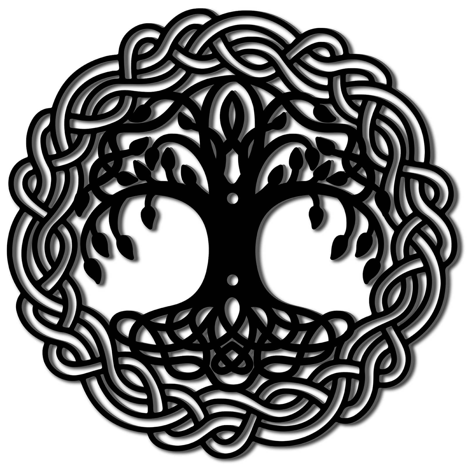 CREATCABIN Árbol Vida Decoración Metal Árbol Genealógico Decoración Pared Metal Esculturas Árbol Negro Adorno Colgante Pared Hueco para Regalos Inauguración Casa Jardín Al Aire Libre Granja 20x20cm